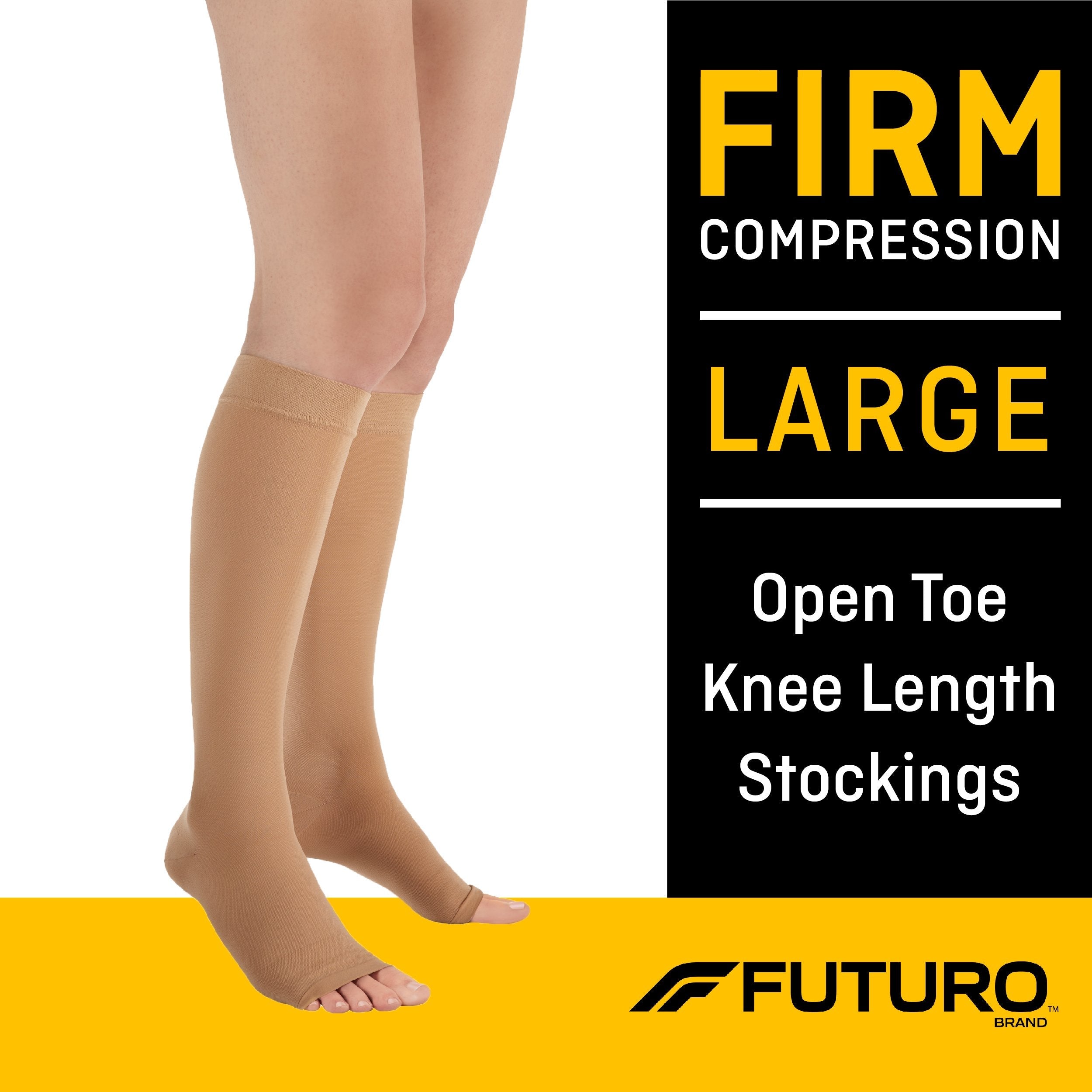 Compression Stocking 3M Futuro Knee High Large Beige Open Toe