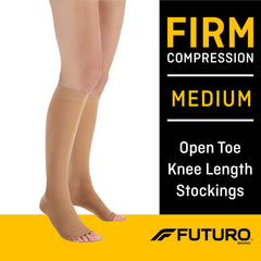 Compression Stocking 3M Futuro Knee High Medium Beige Open Toe