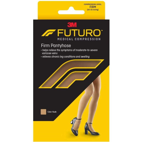 Compression Pantyhose 3M Futuro Waist High Large Nude Closed Toe