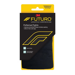 Compression Pantyhose 3M Futuro Pattern Waist High Medium Black Closed Toe