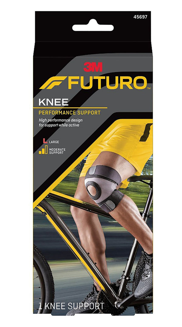 Knee Brace 3M Futuro Sport Moisture Control Large Pull On / Hook and Loop Strap Closure 17 to 19 Inch Knee Circumference Left or Right Knee