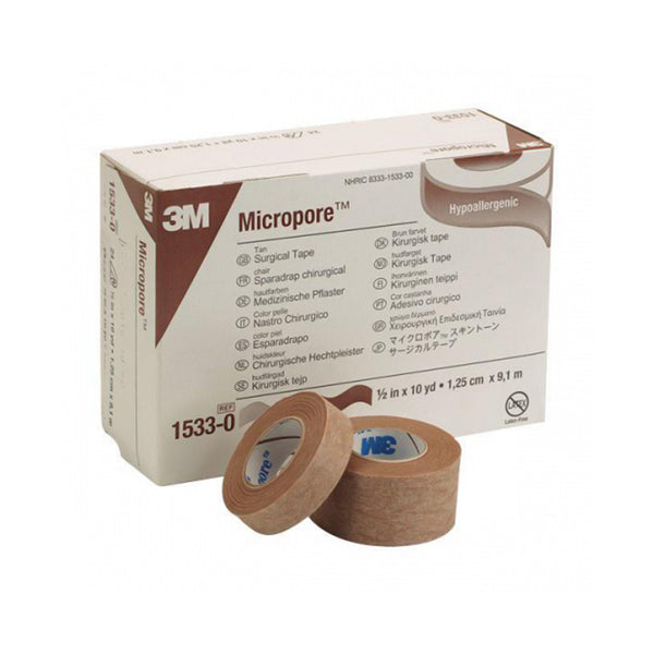 Medical Tape 3M Micropore Tan 1/2 Inch X 10 Yard Paper NonSterile