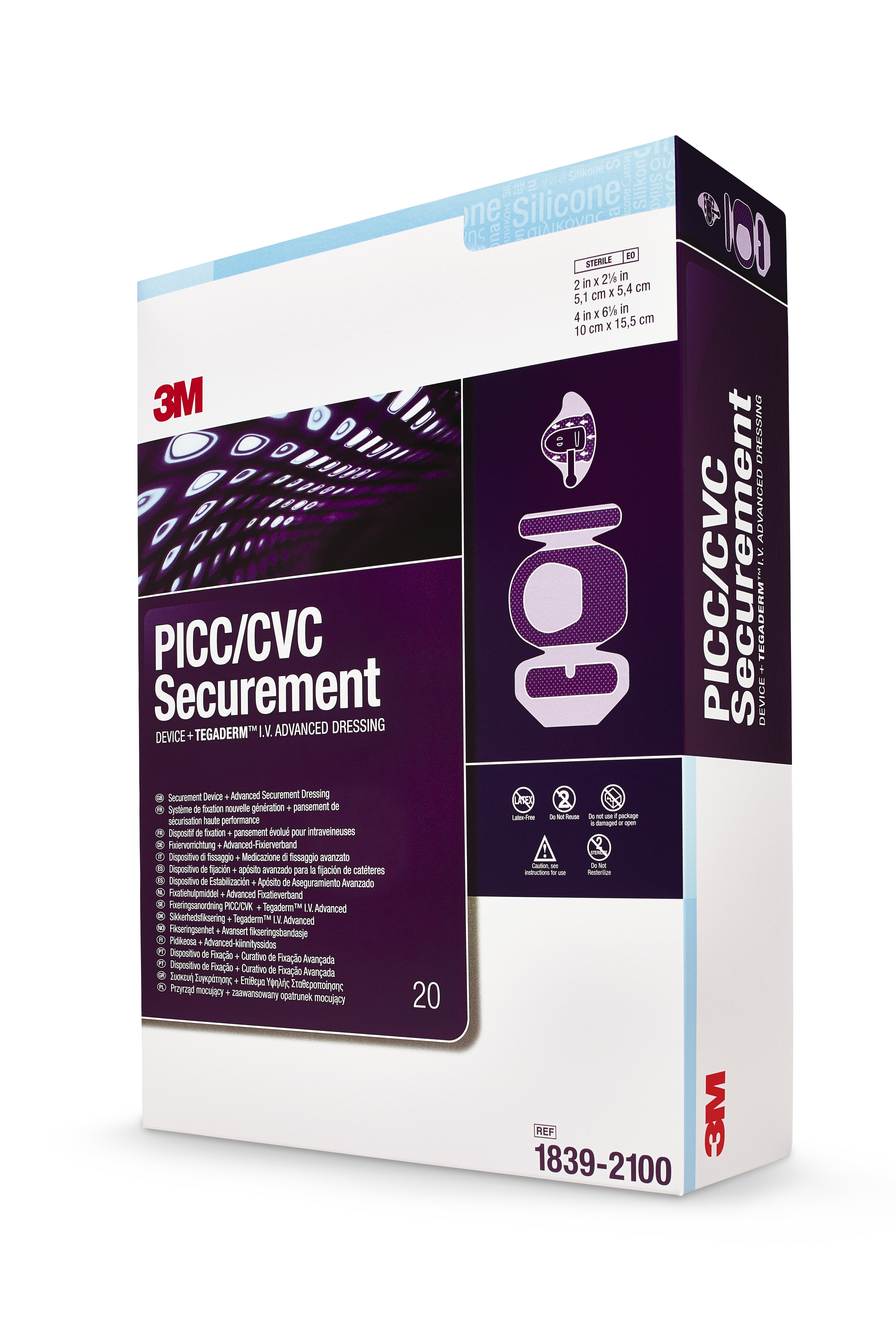 PICC/CVC Securement Device + Tegaderm I.V. Advanced Securement Dressing 3M Tegaderm Film 4 X 6 1/8 Inch Sterile