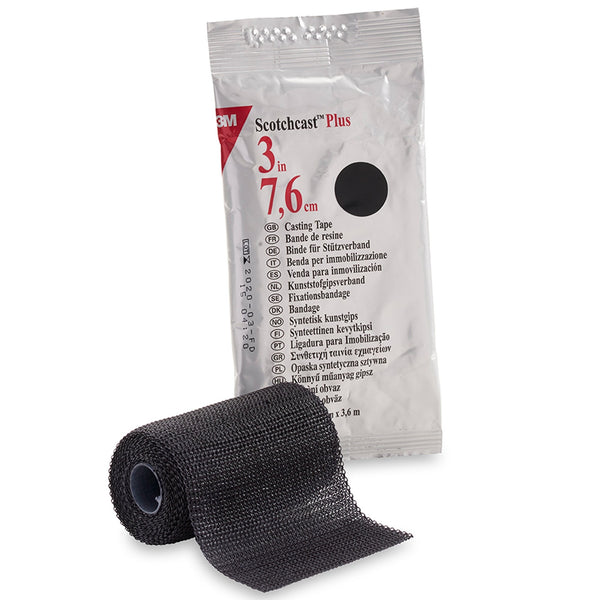 Cast Tape 3M Scotchcast Plus 3 Inch X 12 Foot Fiberglass / Resin Black