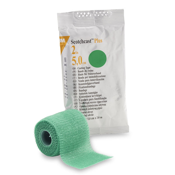 Cast Tape 3M Scotchcast Plus 2 Inch X 12 Foot Fiberglass / Resin Green