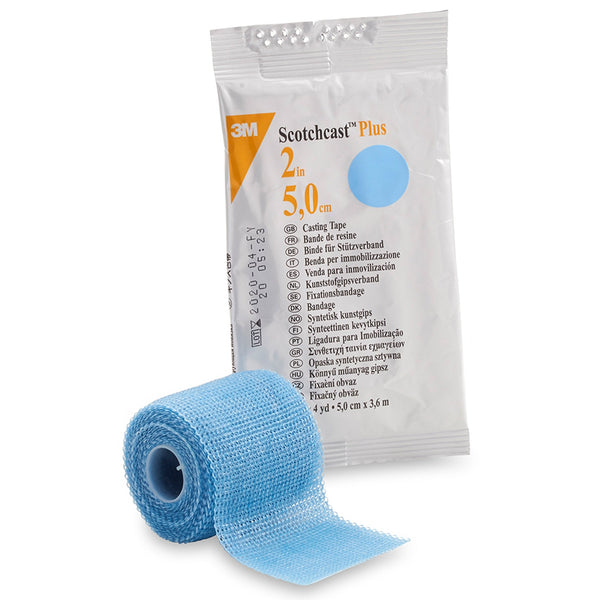 Cast Tape 3M Scotchcast Plus 2 Inch X 12 Foot Fiberglass / Resin Light Blue