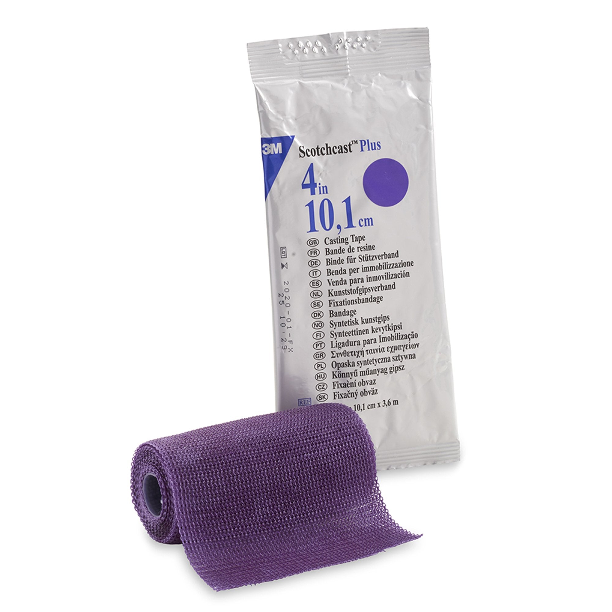 Cast Tape 3M Scotchcast Plus 4 Inch X 12 Foot Fiberglass / Resin Purple