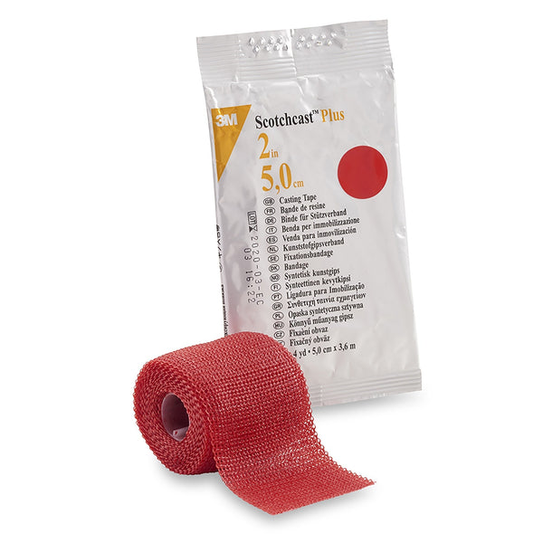 Cast Tape 3M Scotchcast Plus 2 Inch X 12 Foot Fiberglass / Resin Red