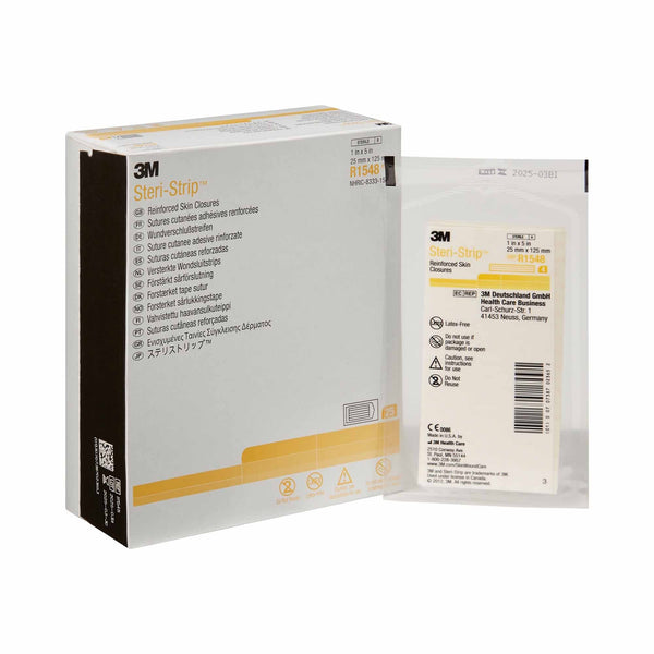 Skin Closure Strip Steri Strip 1 X 5 Inch Nonwoven Material Reinforced Strip White