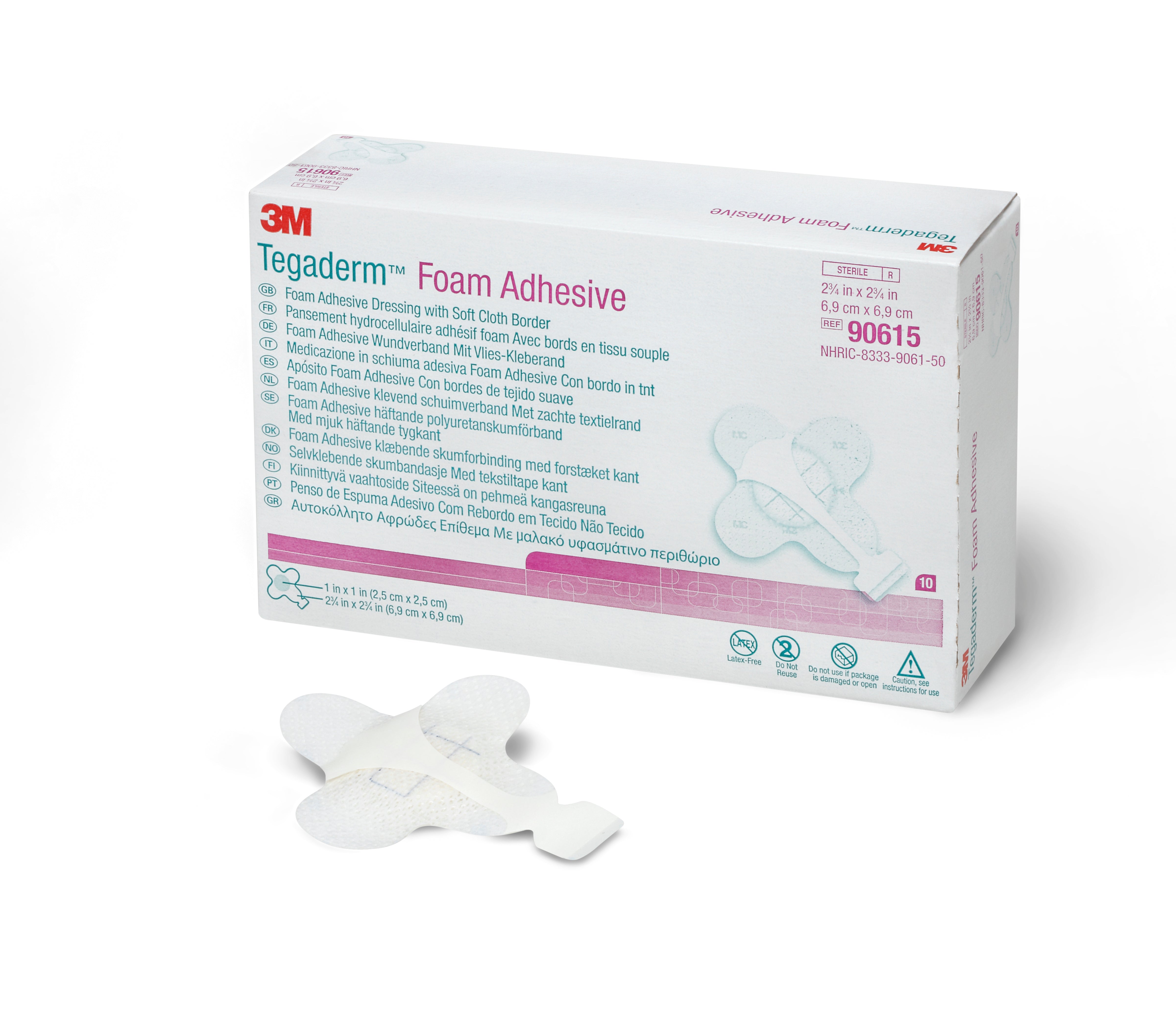 Foam Dressing 3M Tegaderm High Performance 2 3/4 X 2 3/4 Inch With Border Film Backing Acrylic Adhesive Square Sterile