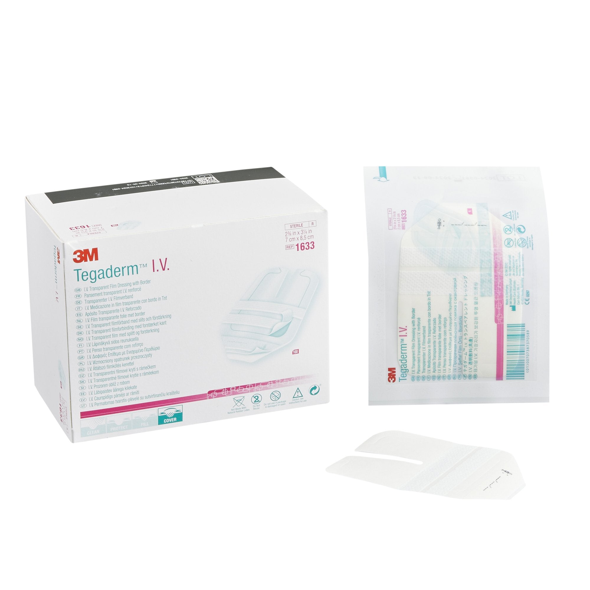 I.V. Dressing 3M Tegaderm Adhesive / Film 2 3/4 X 3 1/4 Inch Sterile