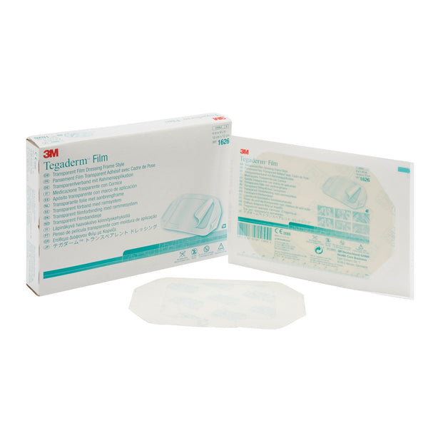 Transparent Film Dressing 3M Tegaderm 4 X 4 3/4 Inch Frame Style Delivery Rectangle Sterile