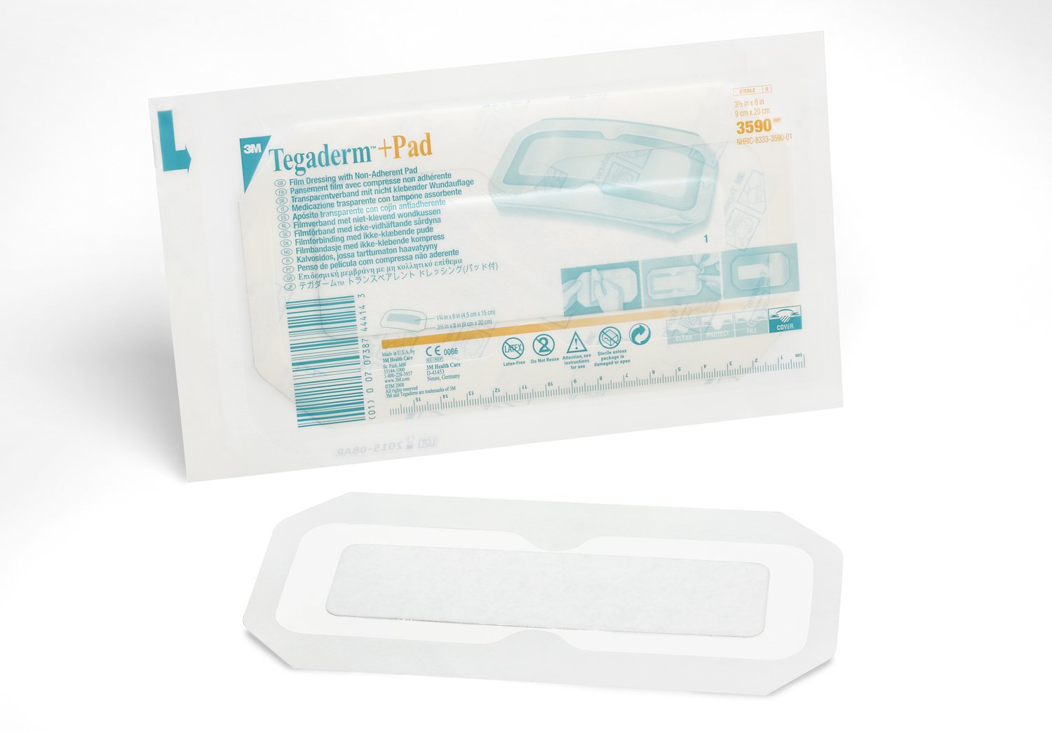 Transparent Film Dressing with Pad 3M Tegaderm 3 1/2 X 8 Inch Frame Style Delivery Rectangle Sterile