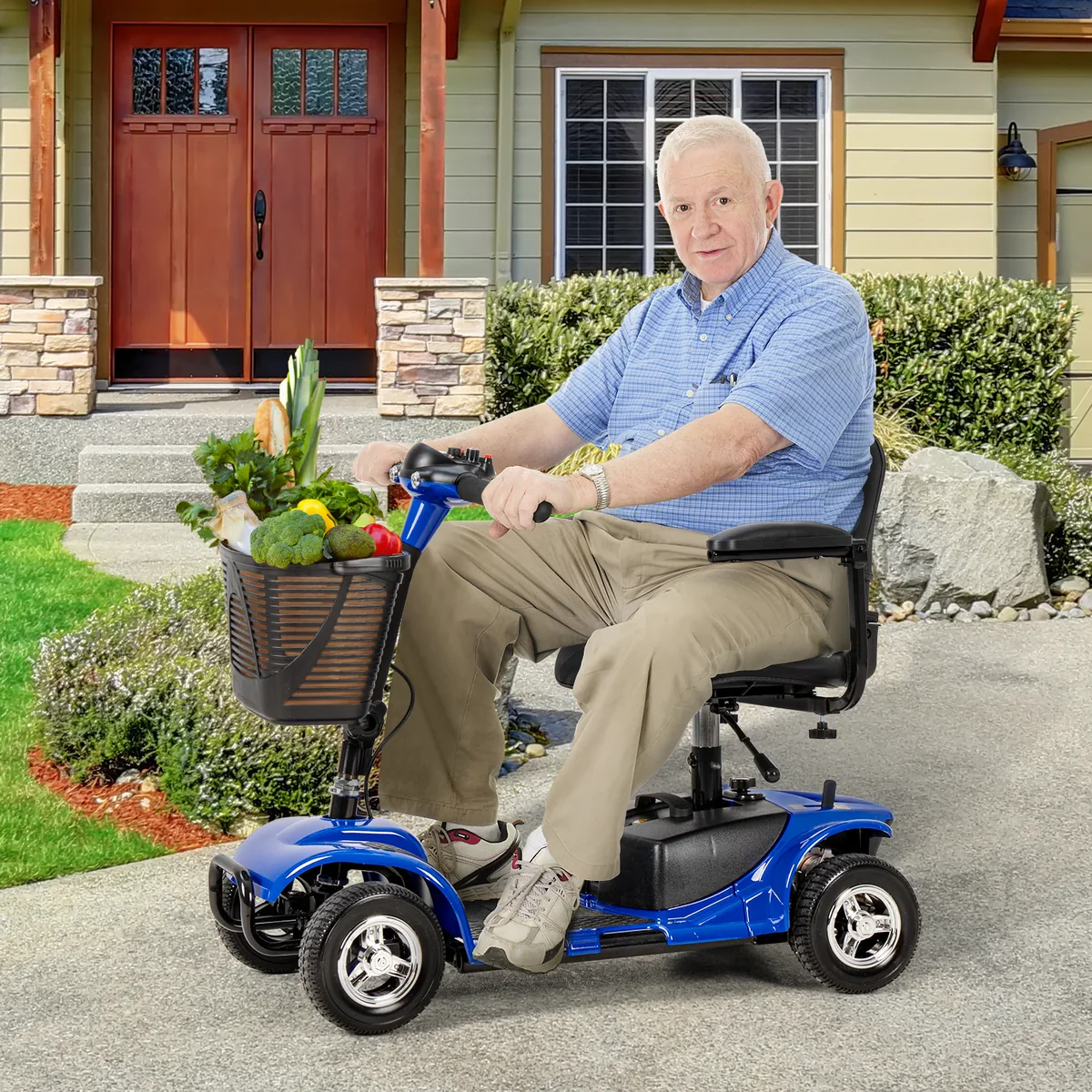4 wheel folding mobility scooters for seniors adults electric powered wheelchair device elderly compact scooter travel scooters