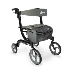 Drive Medical Nitro Rollator –  4-Wheel Walker with Seat & Storage Pouch (300 lb Capacity)