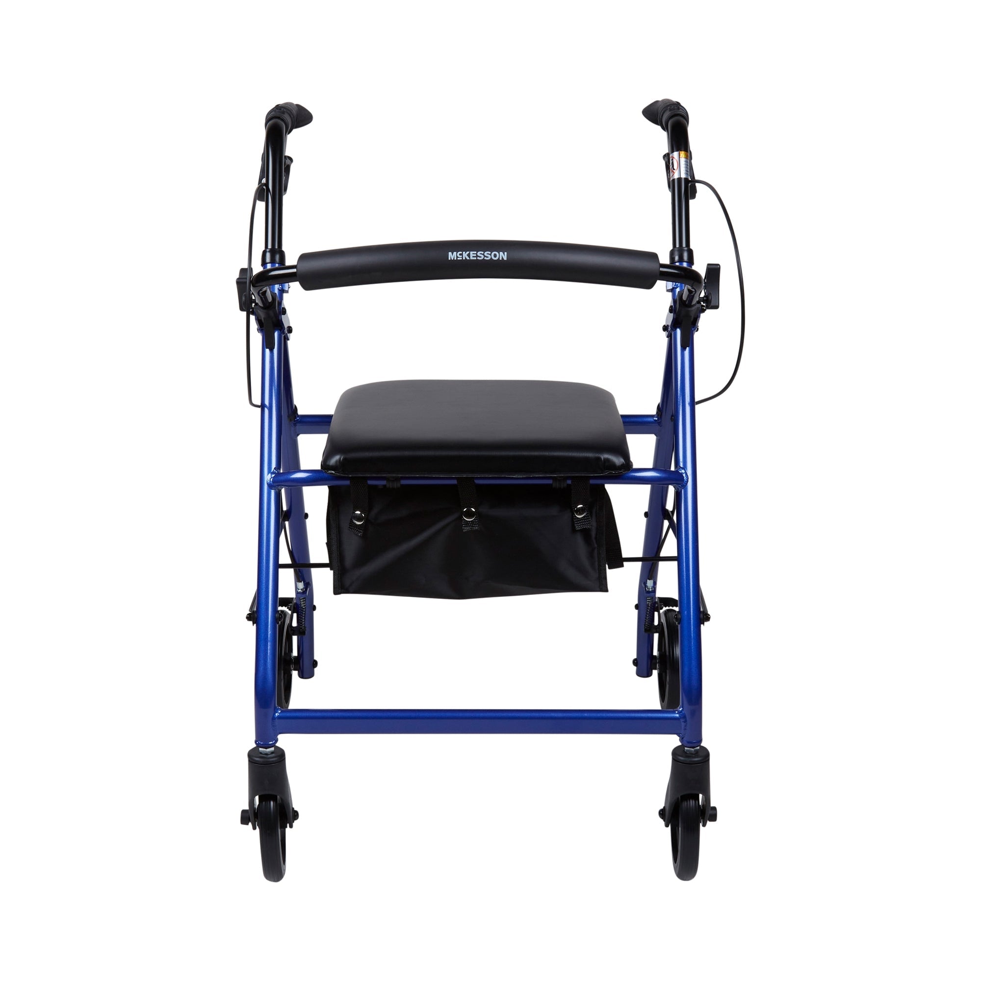 4 wheel rollator mckesson blue adjustable height folding aluminum frame