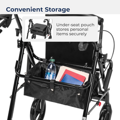 Drive Duet folding rollator walker side profile