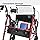 4 wheel rollator transport chair drive™ duet burgundy adjustable height transport folding aluminum frame