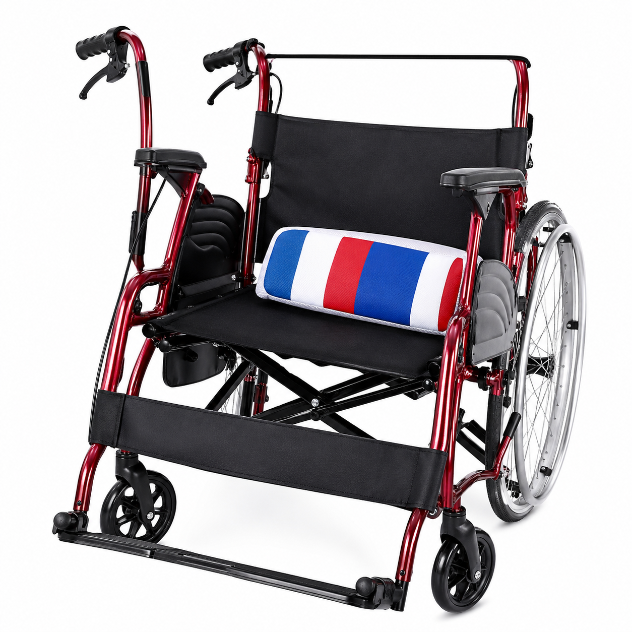 Drive Duet Aluminium Rollator For Seniors and Elders, Wheel size 8inch With Height Adjustable Weight Capacity 300lbs Burgundy Color ,Foldable, 851757EA