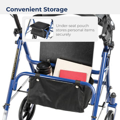 4 wheel rollator with adjustable height
