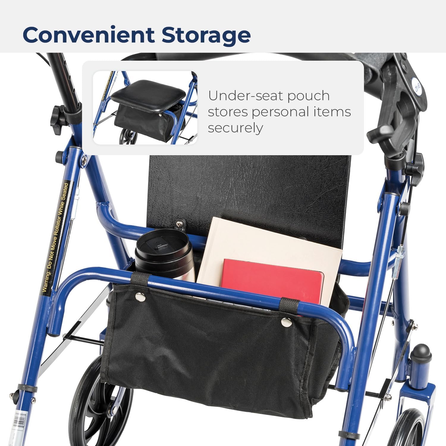 4 wheel rollator with adjustable height