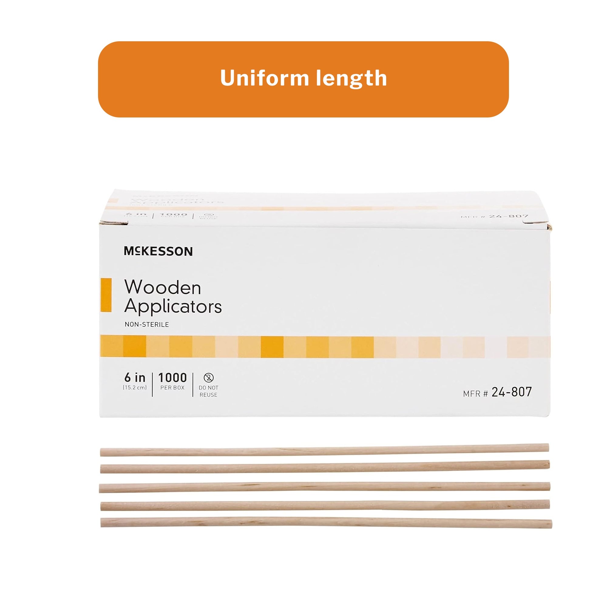 Applicator Stick McKesson Without Tip Wood Shaft 6 Inch NonSterile 1000 per Pack