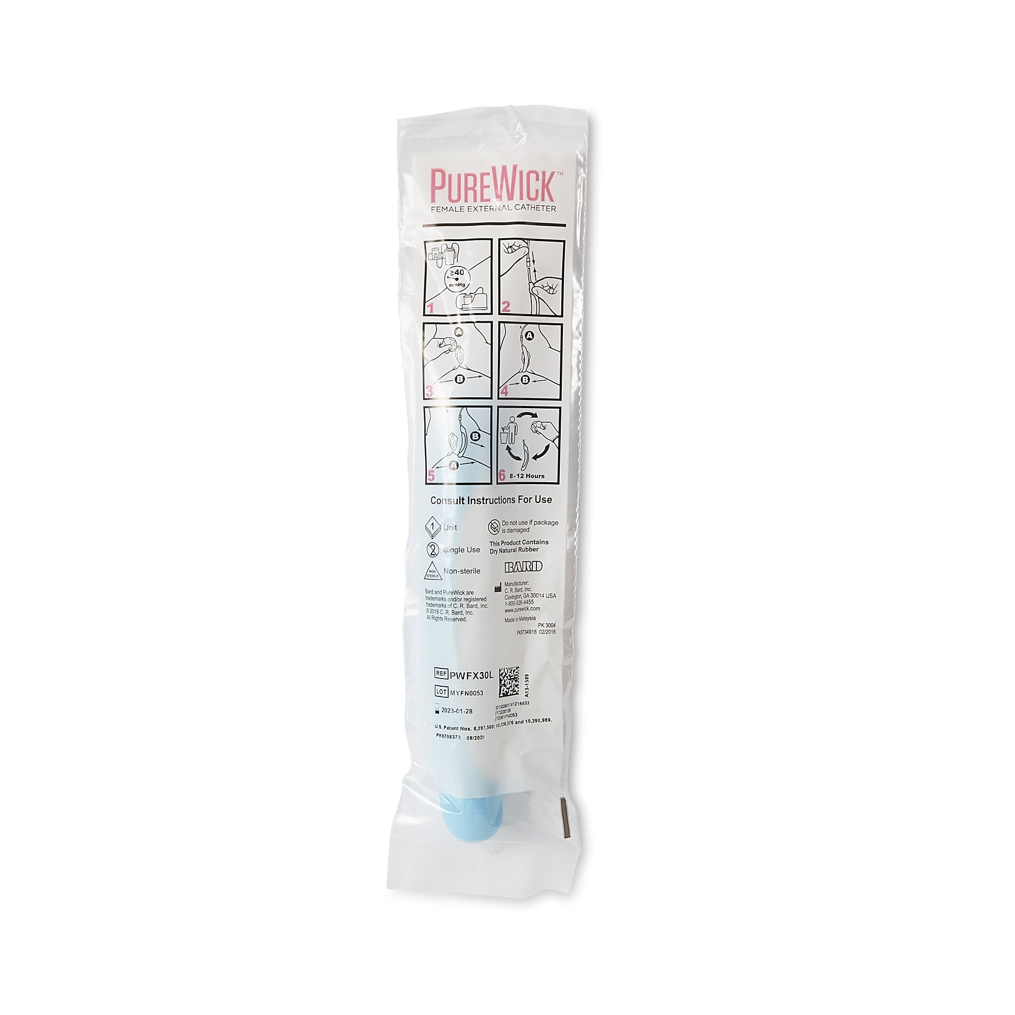 Female External Catheter PureWick 10 L X1.5 W Inch