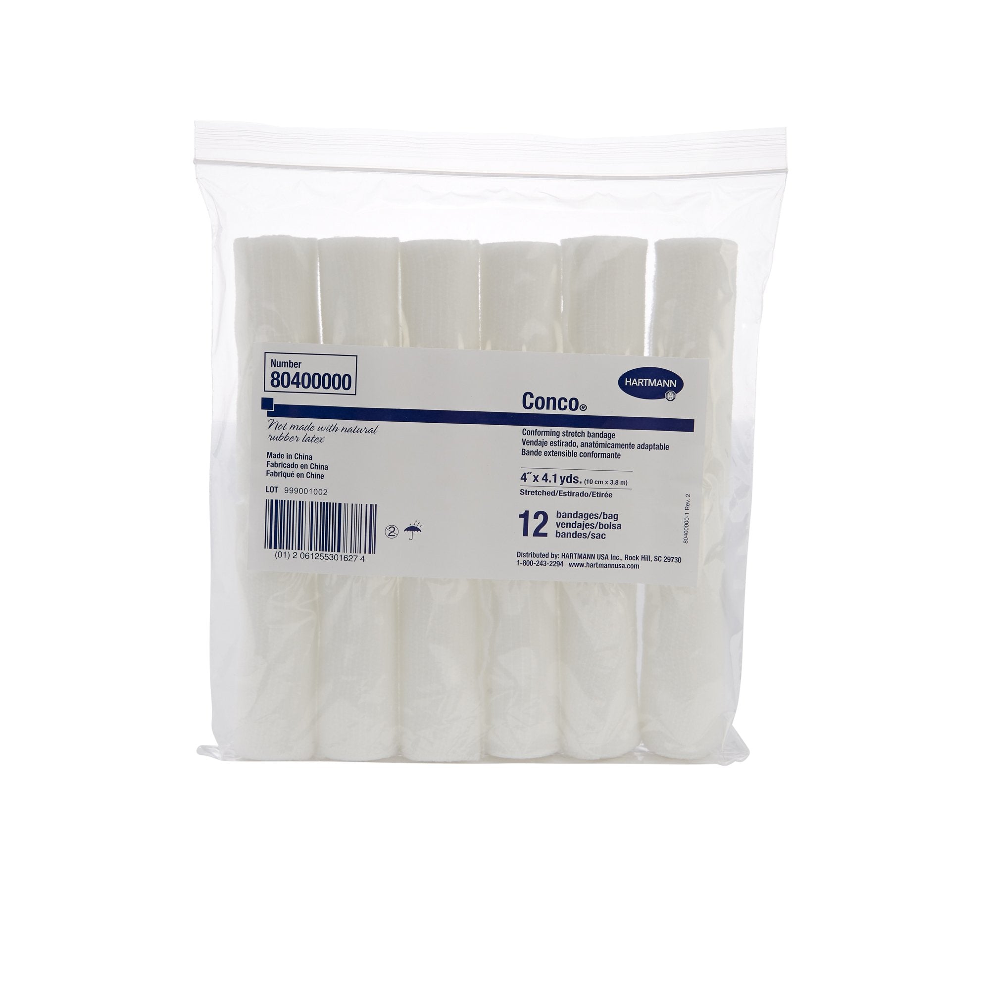 Conforming Bandage Conco 4 Inch X 4-1/10 Yard 1-Ply NonSterile 12 per Pack,Packaging Type- Box