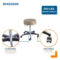Exam Stool McKesson Backless Pneumatic Height Adjustment 5 Casters Clamshell, Packaging Type- Each