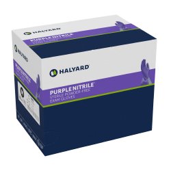 Exam Glove Purple Nitrile Medium Sterile Pair Nitrile Standard Cuff Length Textured Fingertips Purple Not Rated