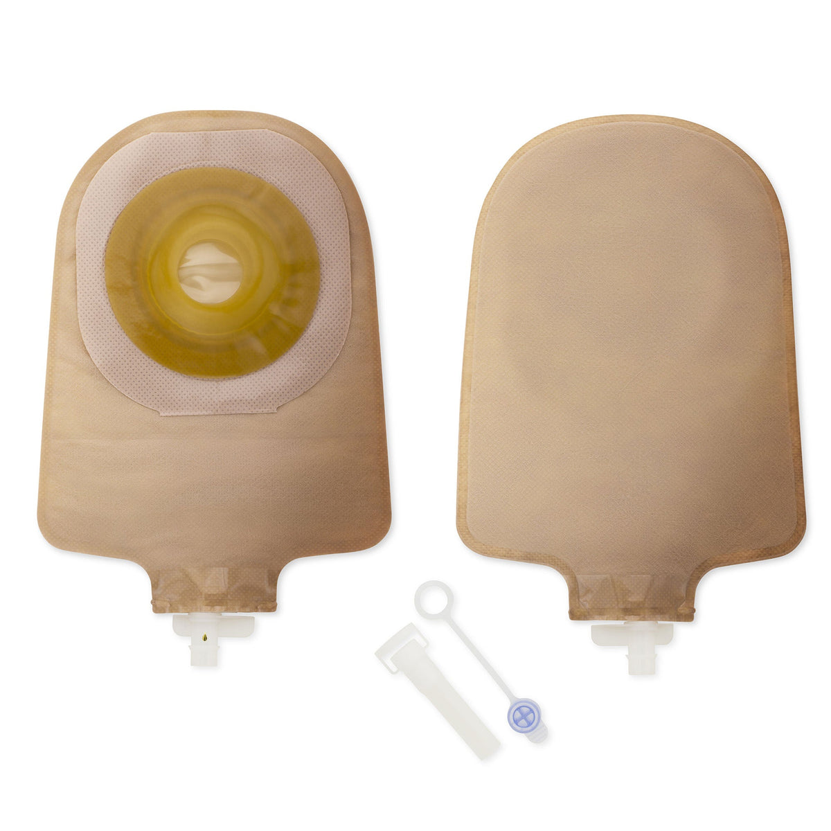 Urostomy Pouch Premier One-Piece System 9 Inch Length Convex, Pre-Cut 1 Inch Stoma Drainable | 5/Box - 1-1/8 inch · Stoma