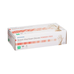 Exam Glove McKesson Medium NonSterile Stretch Vinyl Standard Cuff Length Smooth Ivory Not Rated | 10Box/Case