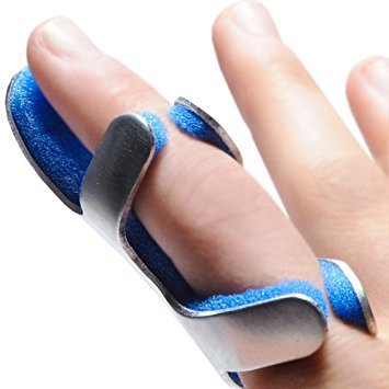 Finger Splint ProCare Adult Large Bendable Prong Closure Left or Right Hand Blue / Silver,Packaging Type- Each