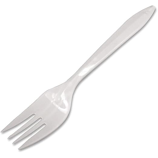 Fork Dart Medium Weight White Polypropylene, Packaging Type- Case