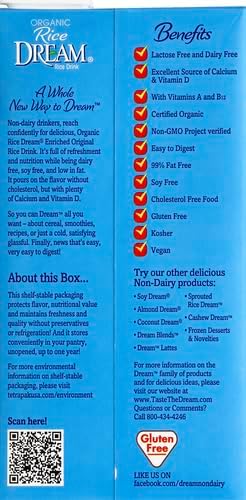 Rice Dream Original Rice Drink - Enriched Organic - Case Of 8 - 64 Fl Oz.