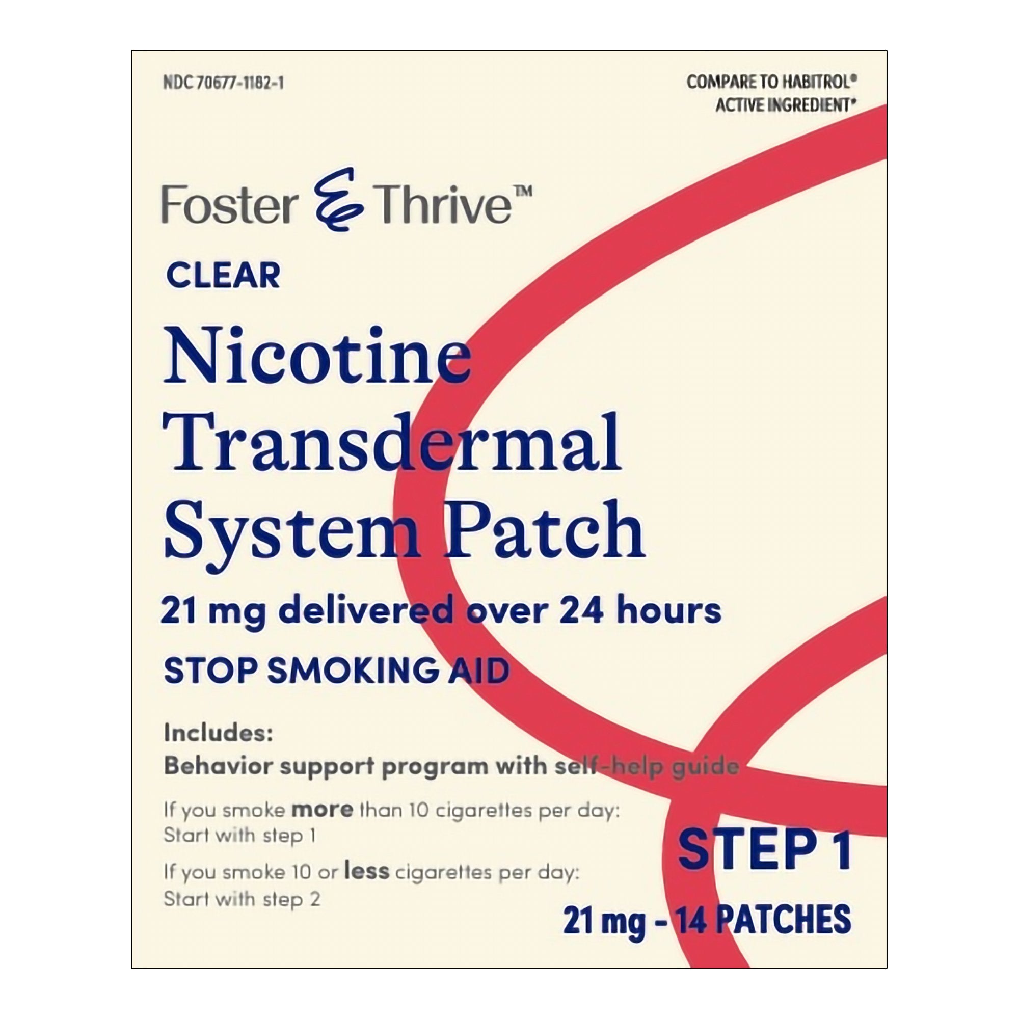 Stop Smoking Aid Foster & Thrive 21 mg Strength Transdermal Patch