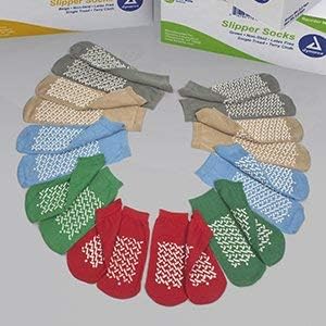 Slipper Socks Dynarex Unisex Adult 2X-Large Single Tread Single Patient Use Gray,Packaging Type- Each