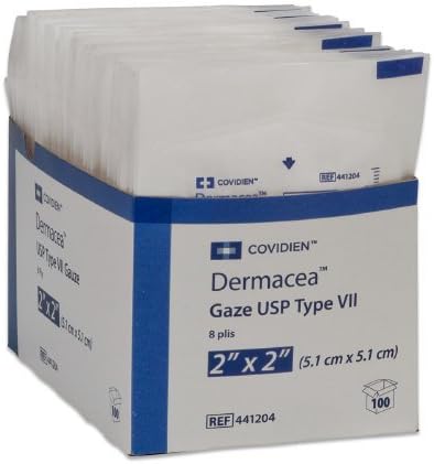 Gauze Sponge Dermacea 2 X 2 Inch 8-Ply Sterile 2 per Pack, Packaging Type- Case