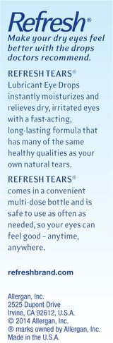 Lubricante ocular Refresh Tears, 1 oz. Gotas para los ojos, tipo de envase: unidad 