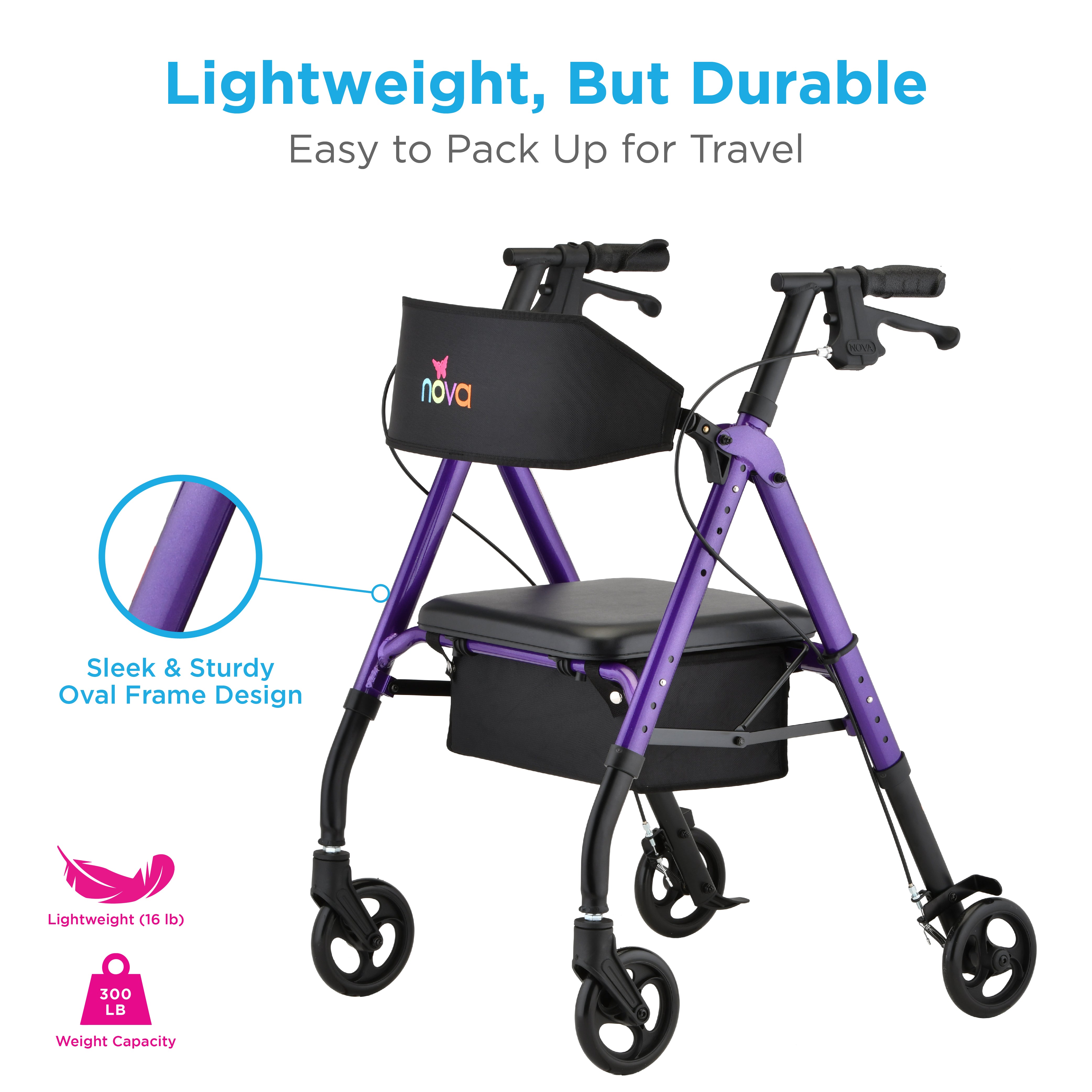 nova-star-6-wide-back-rollator for elders seniors