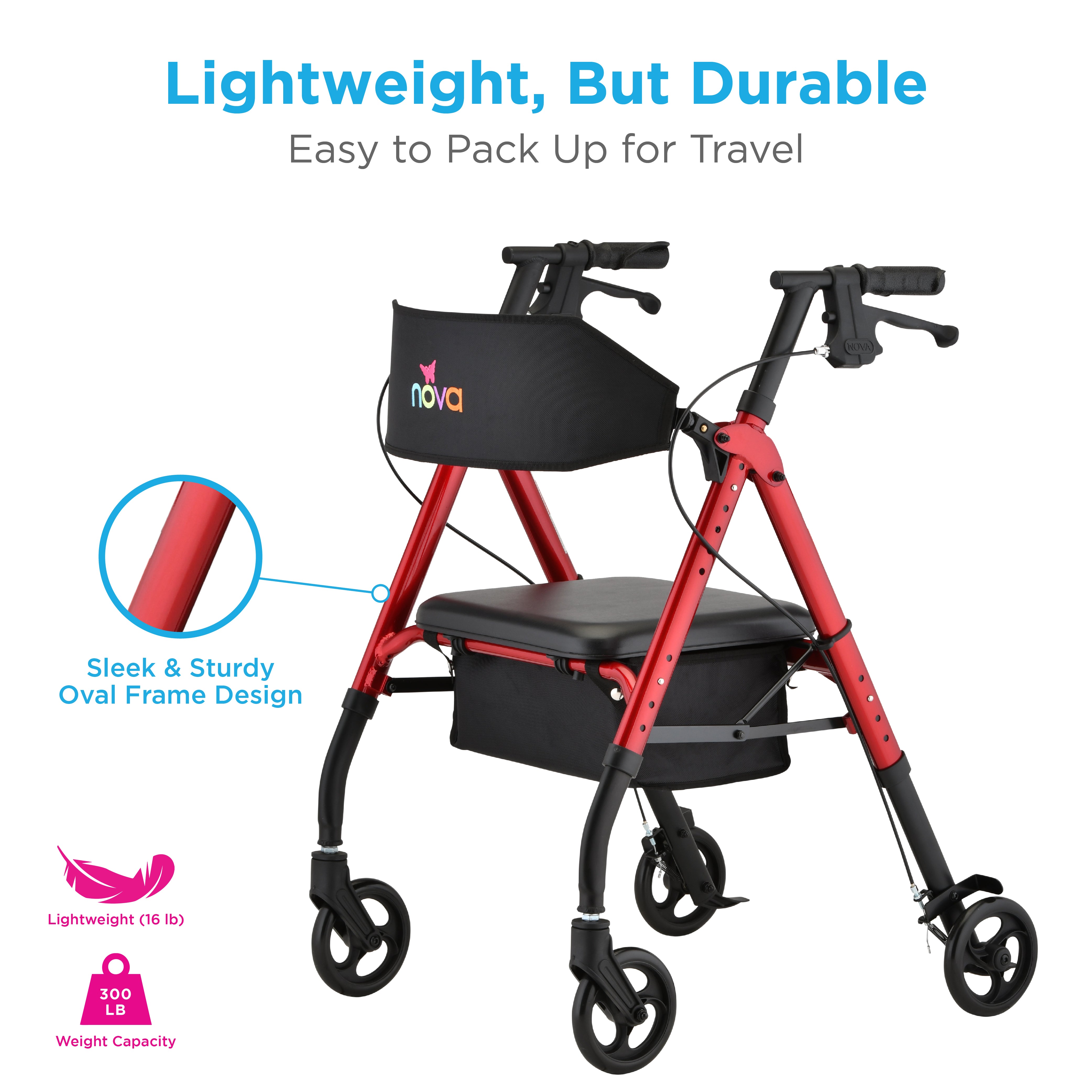 Built-in foot pedals Rollator