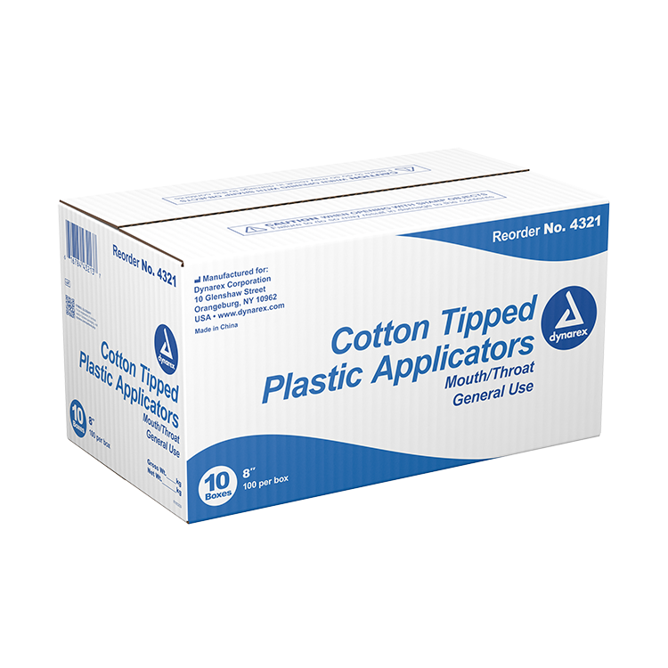 dynarex cotton tipped plastic applicator large tip