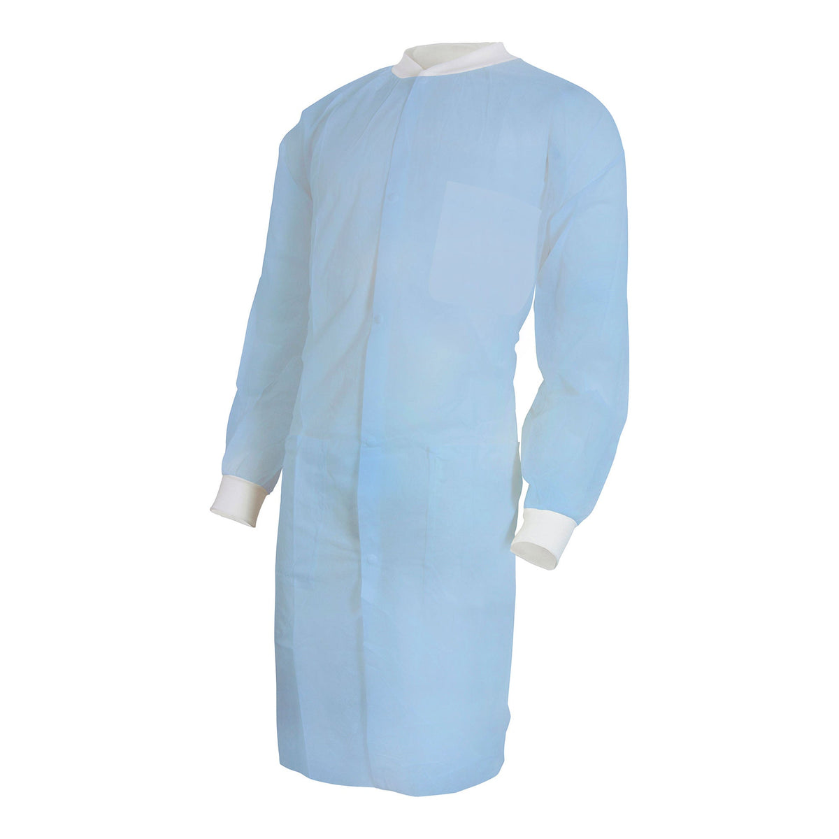 Lab Coat McKesson Blue Large / X-Large Knee Length Spunbond Polypropylene Disposable Blue Small/Medium · Case of 30
