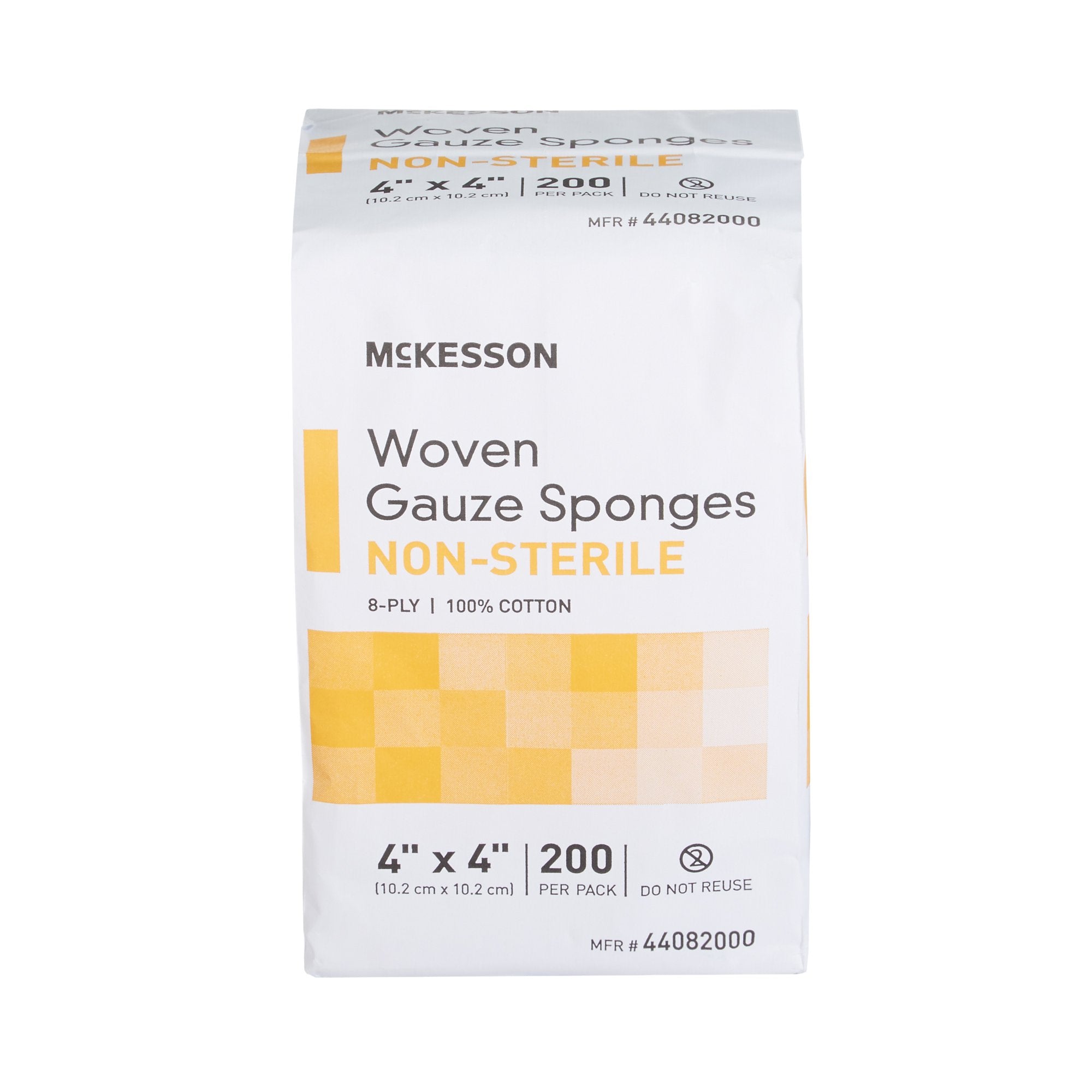 Gauze Sponge McKesson 4 X 4 Inch 8-Ply NonSterile 200 per Pack, Packaging Type- Case