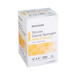 Gauze Sponge McKesson 4 X 4 Inch 8-Ply NonSterile 200 per Pack, Packaging Type- Case