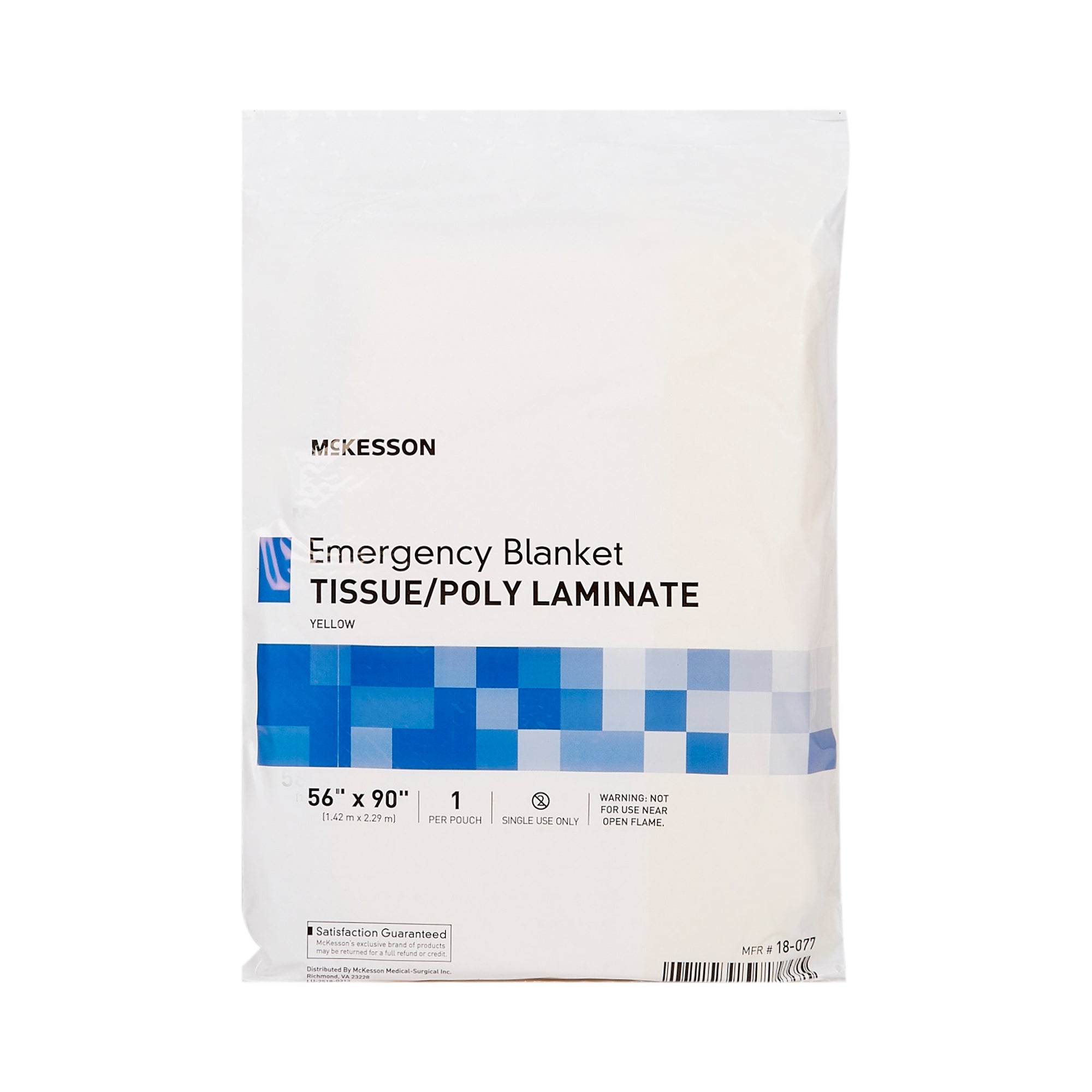 Rescue Blanket McKesson 56 W X 90 L Inch Tissue / Poly Laminate 0.67 lbs., Packaging Type- Each