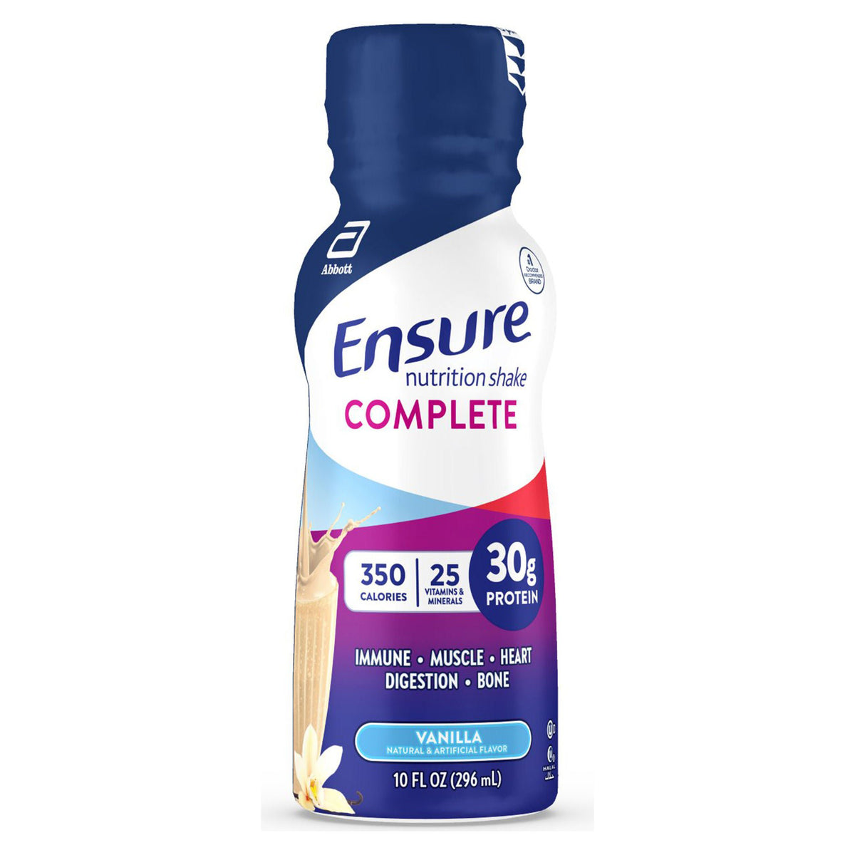 Ensure Complete Vanilla Oral Supplement – 10 oz Liquid Bottle, 30 g Protein/350 Calories, All-in-One Premium Nutrition (Case of 16) Default Title