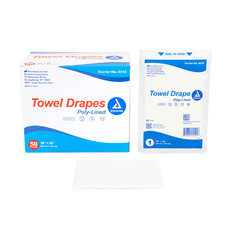 dynarex disposable towel drapes sterile 50bx 6cs