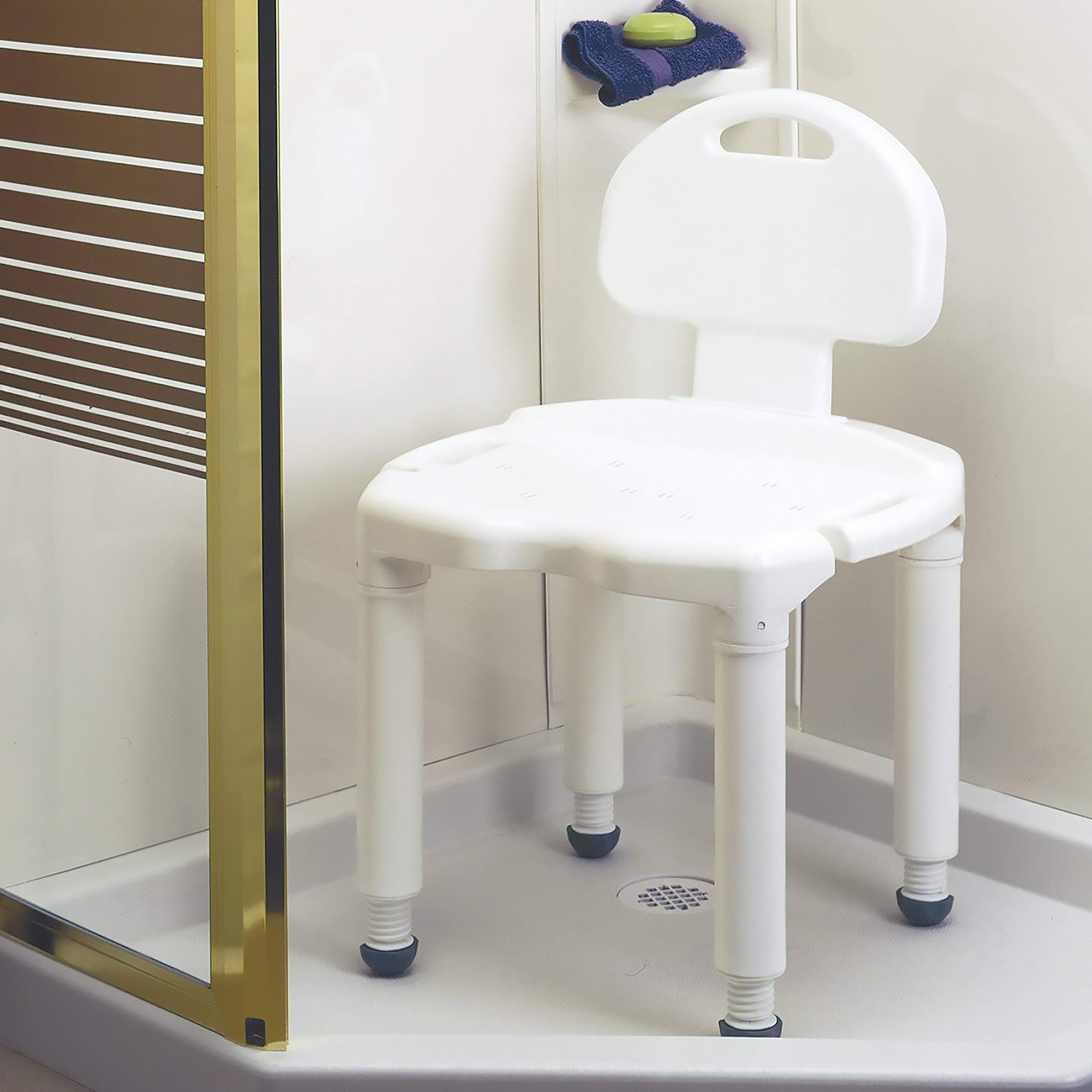 Bath Bench Carex Without Arms Plastic Frame With Backrest 21 Inch Seat Width 400 lbs. Weight Capacity,Packaging Type- Each