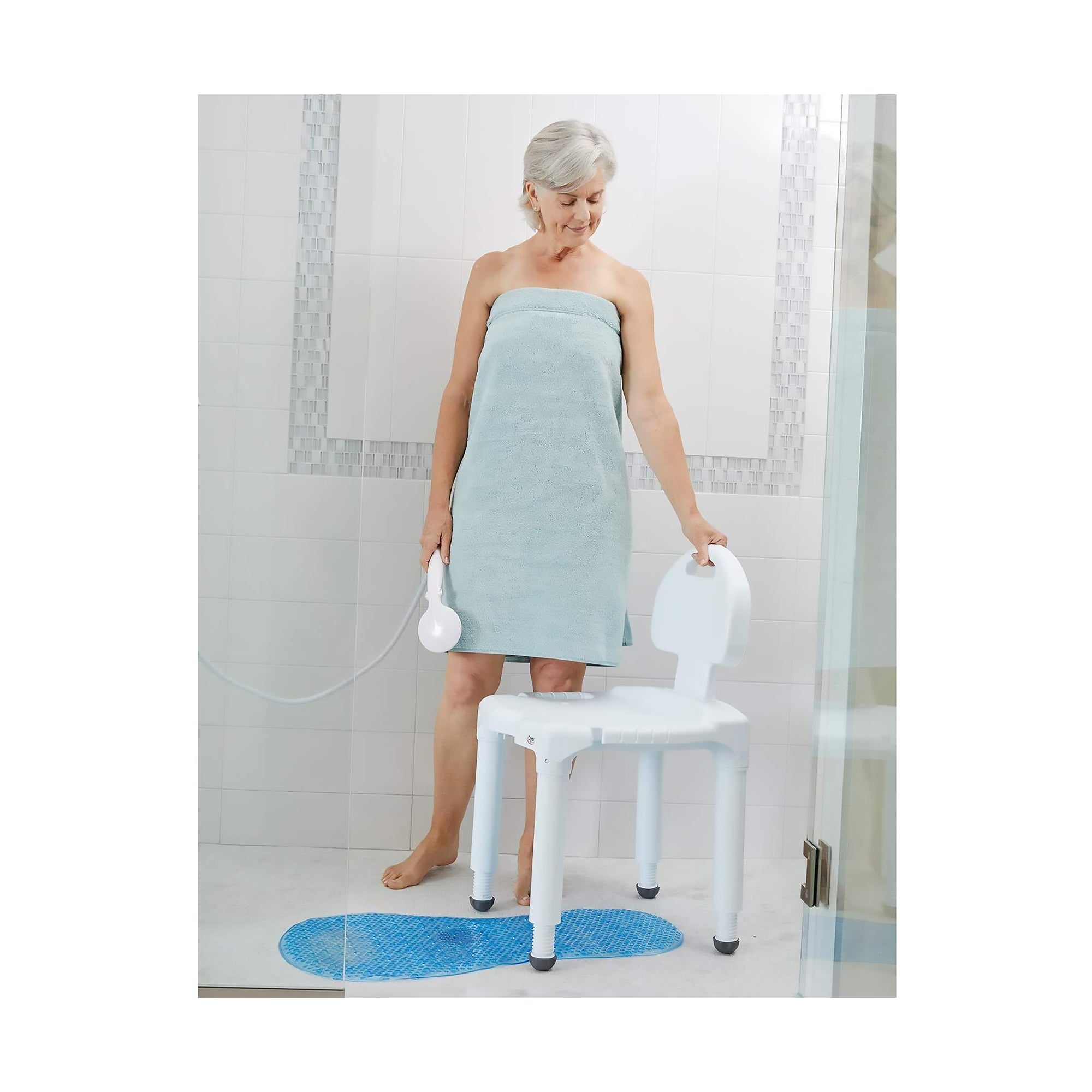 Bath Bench Carex Without Arms Plastic Frame With Backrest 21 Inch Seat Width 400 lbs. Weight Capacity,Packaging Type- Each